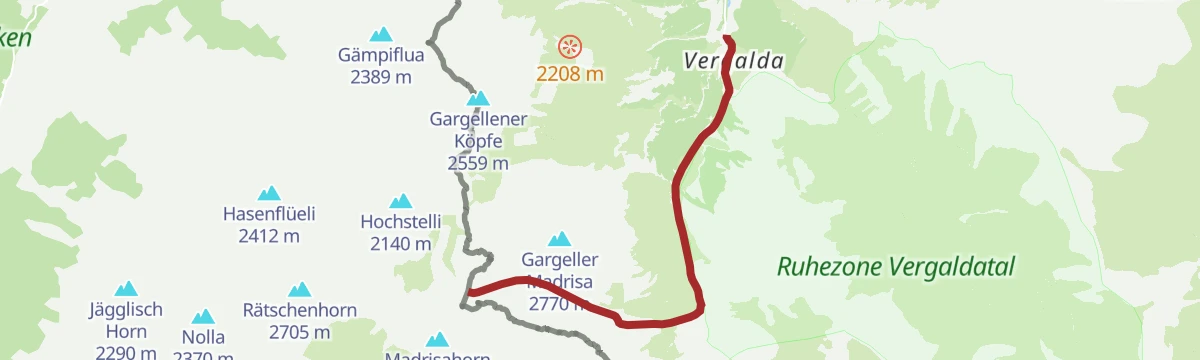 Route map: Gargellen - Madrisajoch